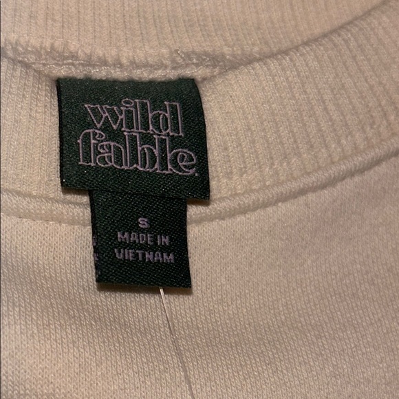 Wild Fable Women's Cropped Sweatshirt Wild Fable Off-White S Small NWT - Picture 3 of 5